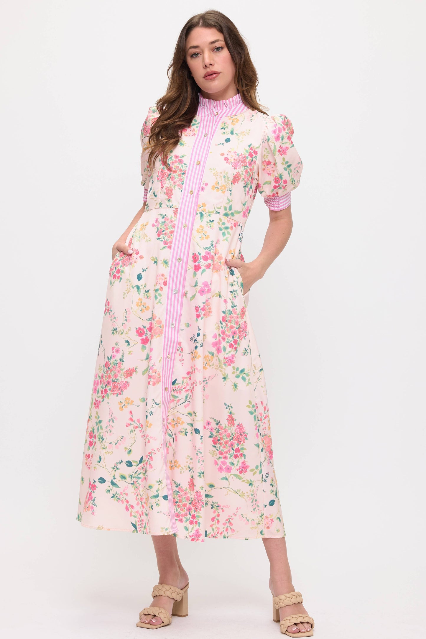 Beeson River Floral Shirt Midi Dress