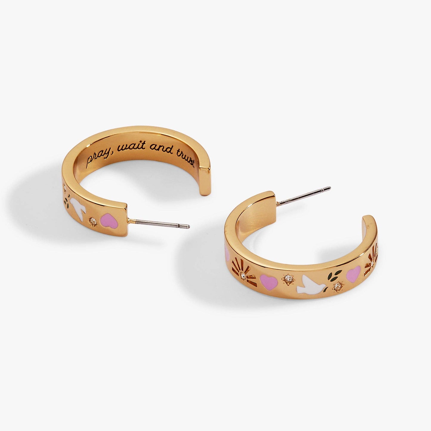 ALEX + ANI - 'Pray, Wait and Trust' Hoop Earrings