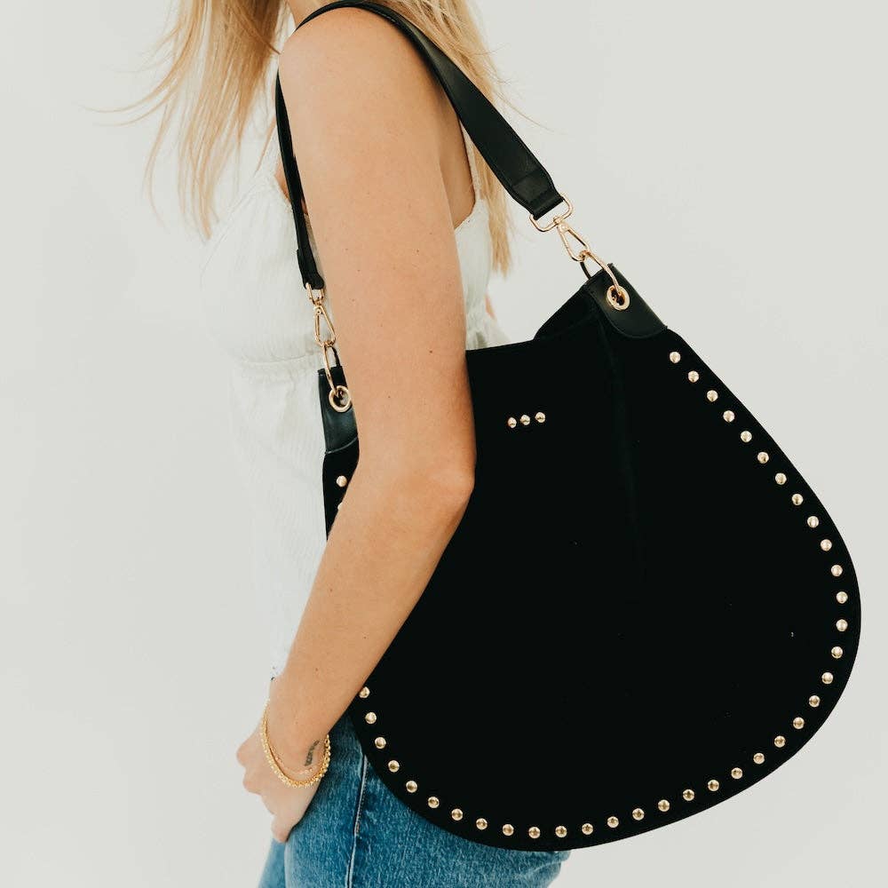 OG Rosalie Rivet Suede Hobo Bag - Original Strap