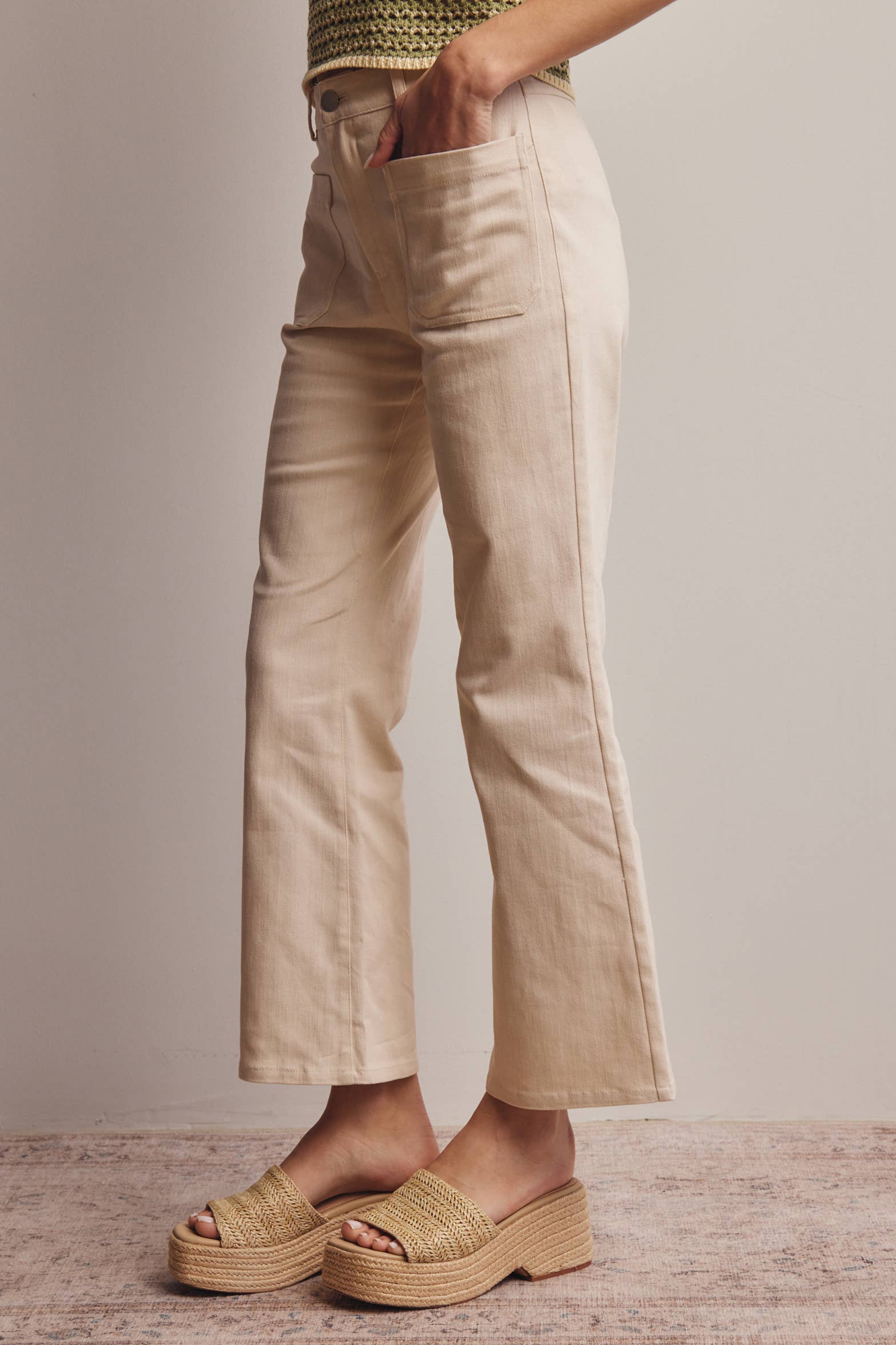 Stretch Cotton Twill Straight-Leg Pants - 926 West