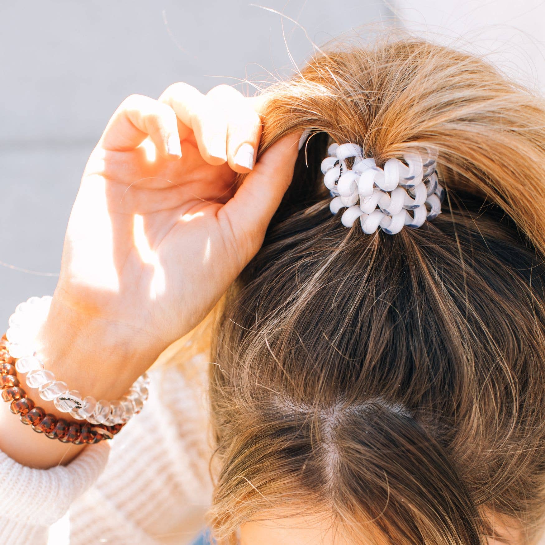 Spiral Hair Coils | Large | Coconut White Hair Ties - 926 West