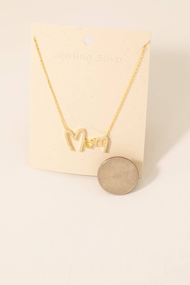 Pave Mom Pendant Necklace 926 WEST