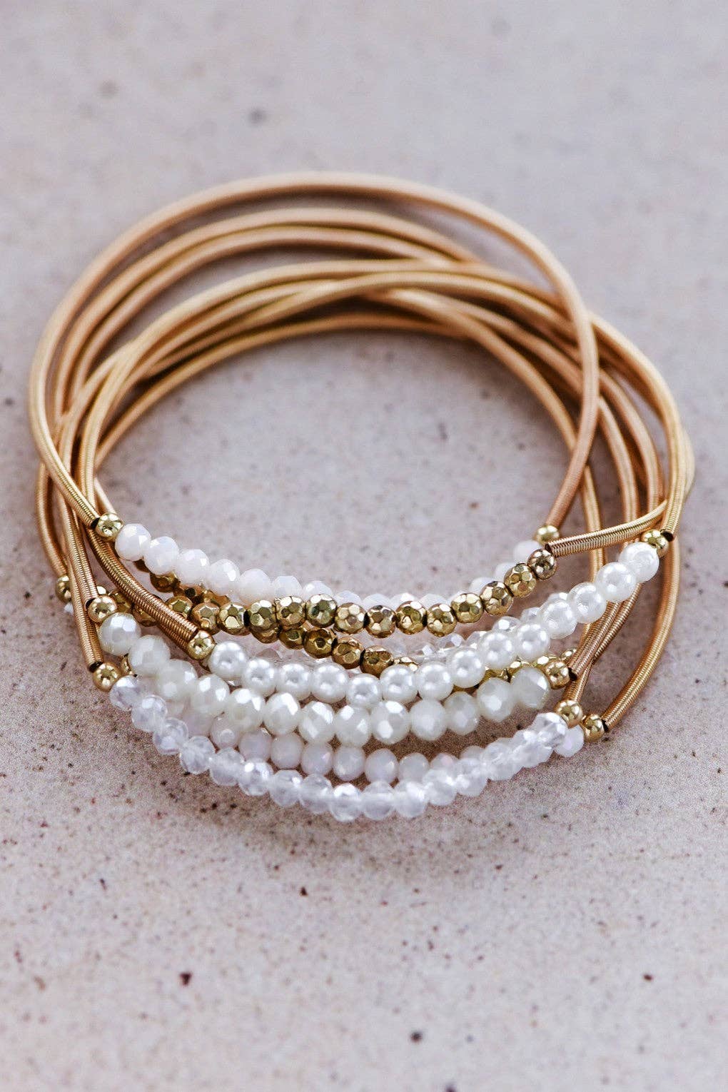 Boho Layered Spring Coil Guitar String Bracelet Set - 926 West