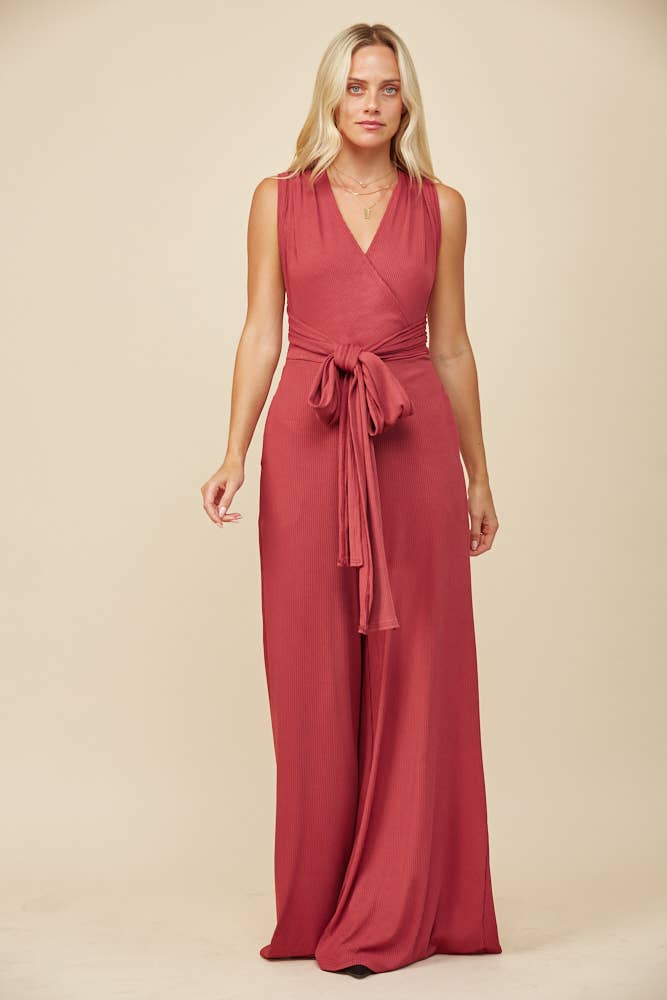 BOHO RIBBED MAGIC MULTIWEAR JUMPSUIT - MARSALA 926 WEST