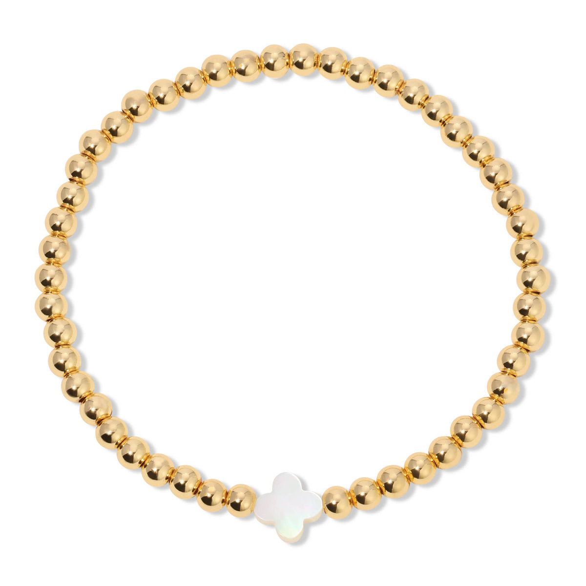Splendid Iris 4mm Bracelet With Shell Quatrefoil Accents B3381
