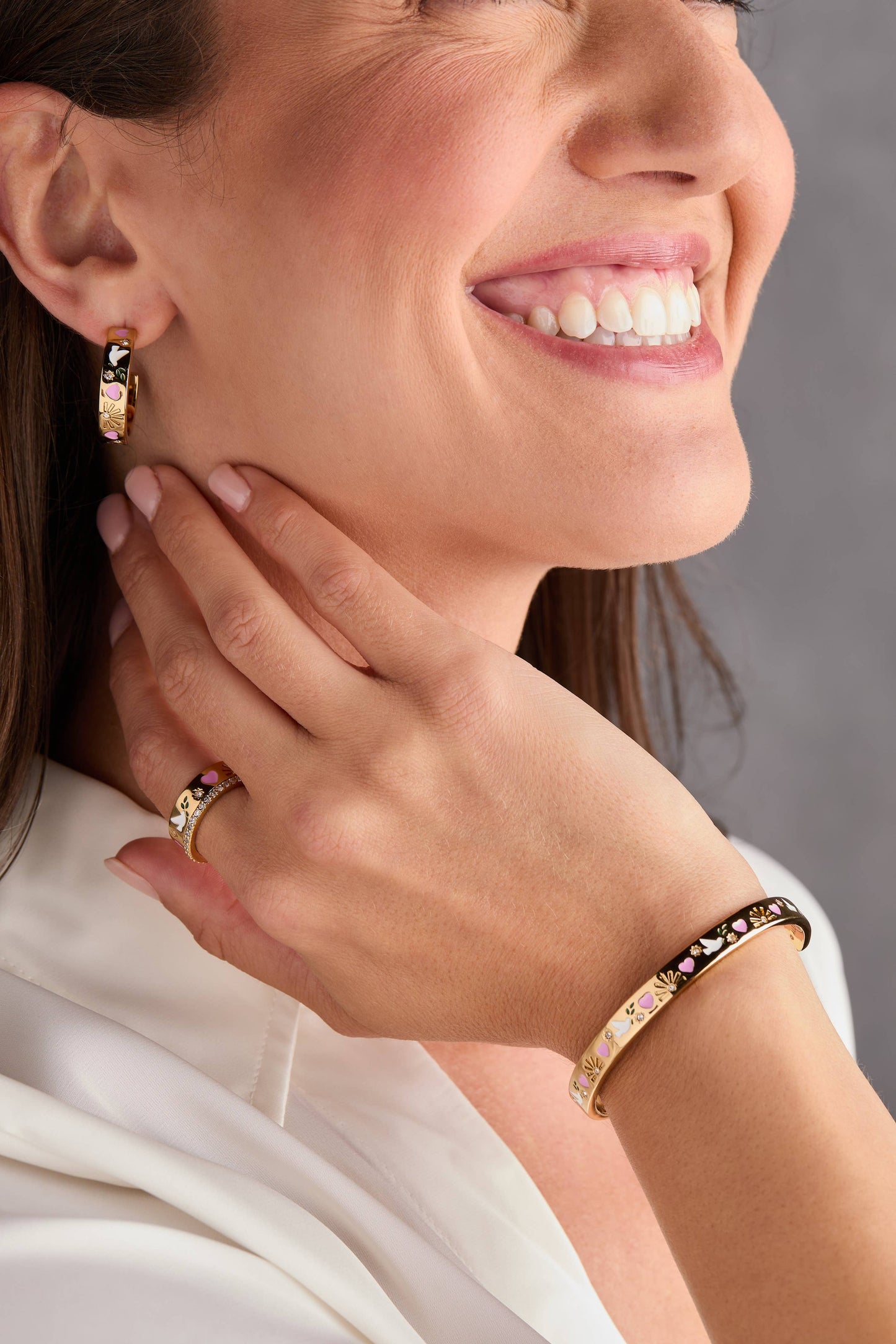 ALEX + ANI - 'Pray, Wait and Trust' Hoop Earrings