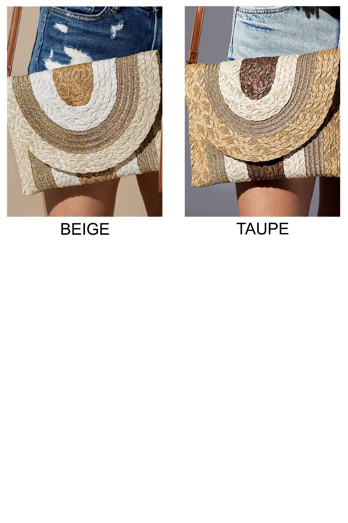 Metallic Lined Straw Clutch & Crossbody Bag Urbanista