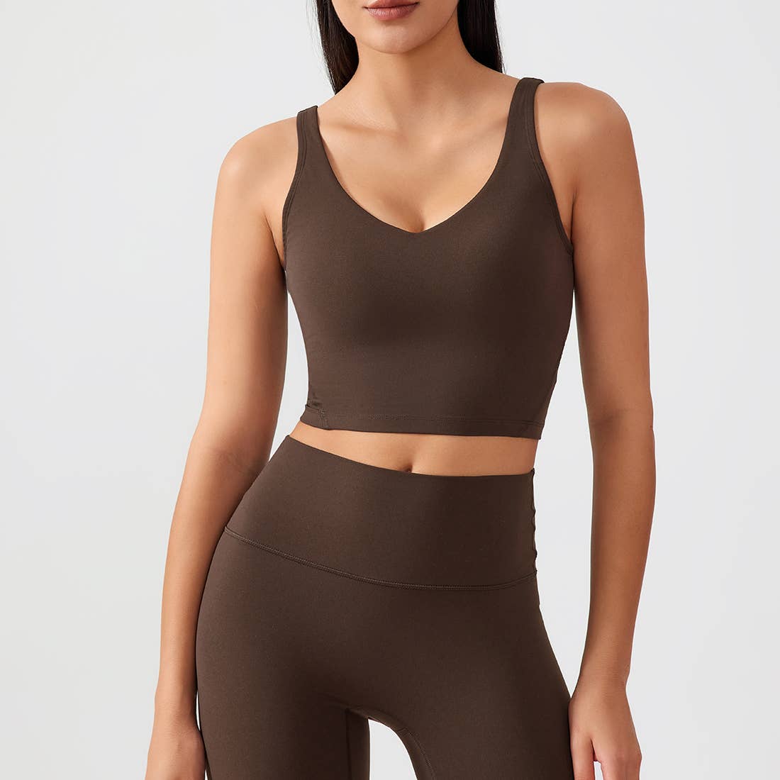 Women Fitness U-Neck Padded Tank Top High Support Sport Bra Sodalemon