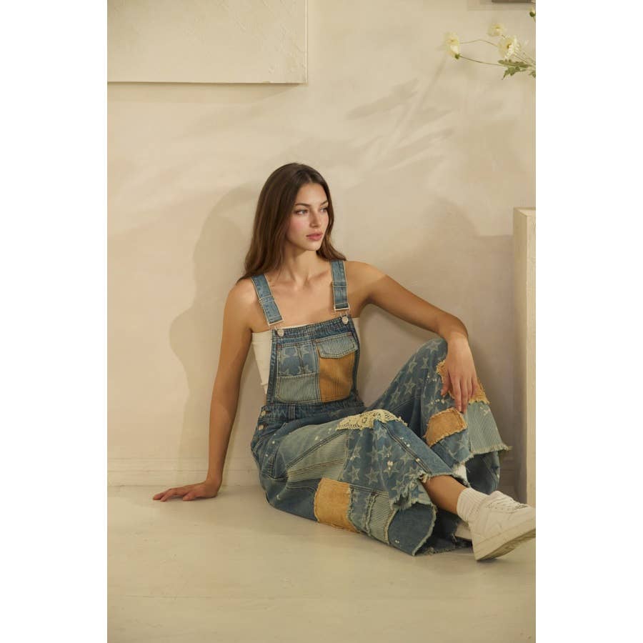 OLI & HALI - MULTI PATCH DENIM OVERALLS - 926 West