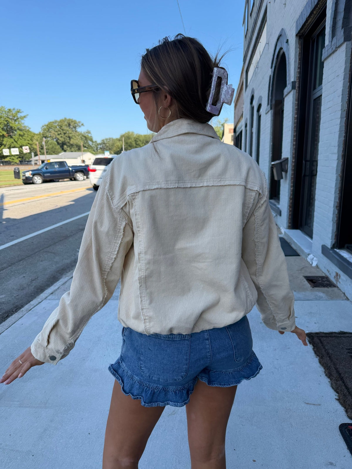 Easel Corduroy Bubble Hem Jacket - 926 West