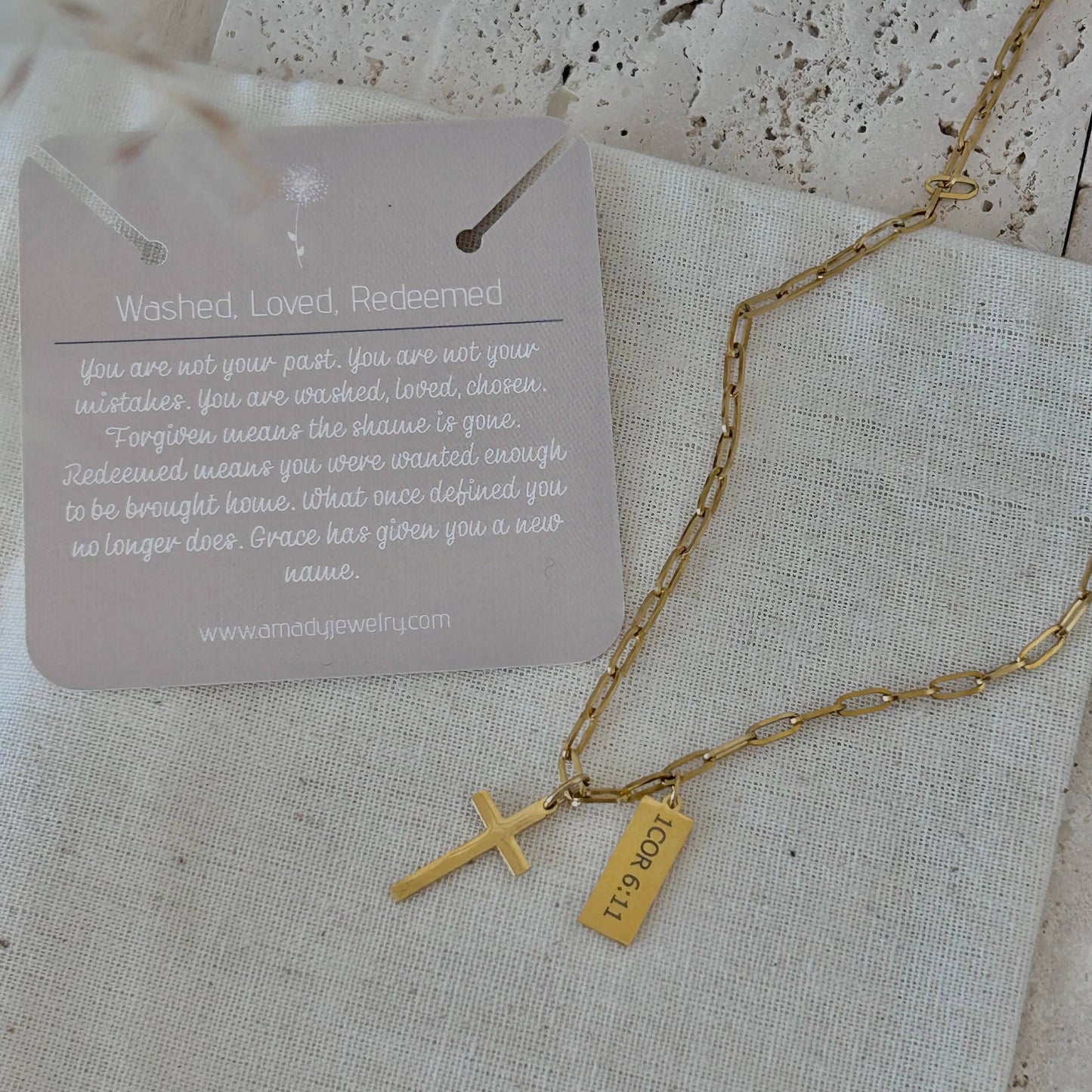 Christian Necklace Jewelry Bible verse 14k gold plated