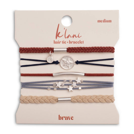 "Brave" Red, White & Blue with Silver Star Accents