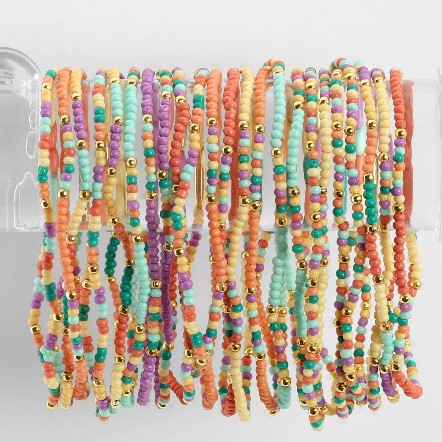 SPLENDID IRIS- Assorted 2mm Stretch Seed Bead Bracelets - 926 West