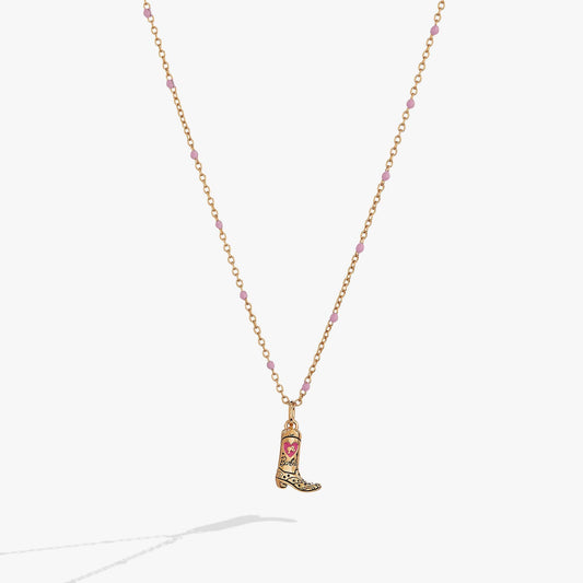 ALEX + ANI - Barbie™ Cowboy Boot Pendant Necklace