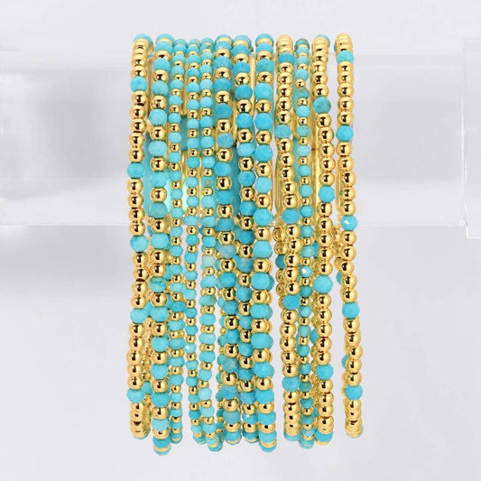 Splendid Iris Assorted Turquoise Stretch Beaded Bracelets B3412