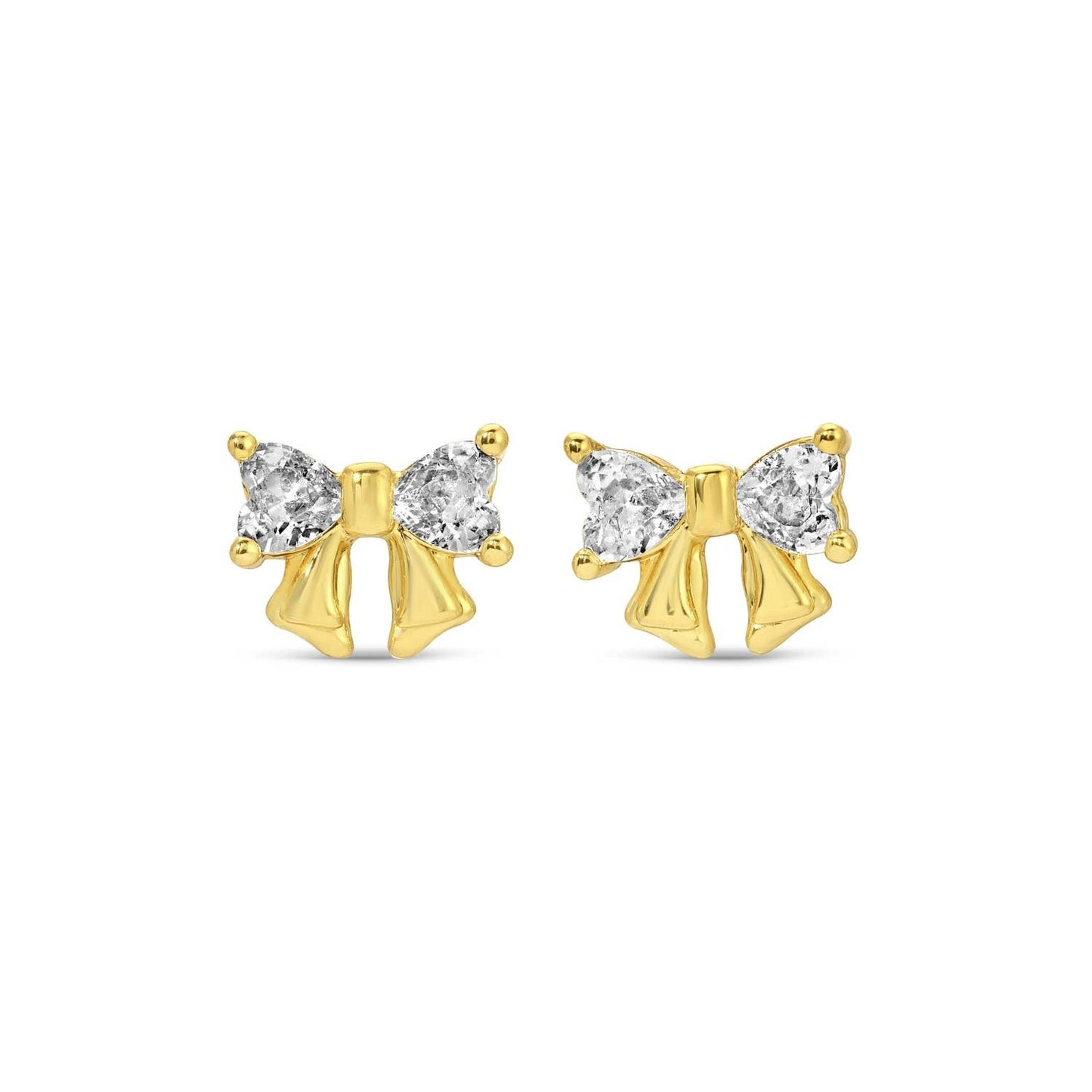 SPLENDID IRIS - Cz Bow Studs On Velvet Gift Tag - 926 West