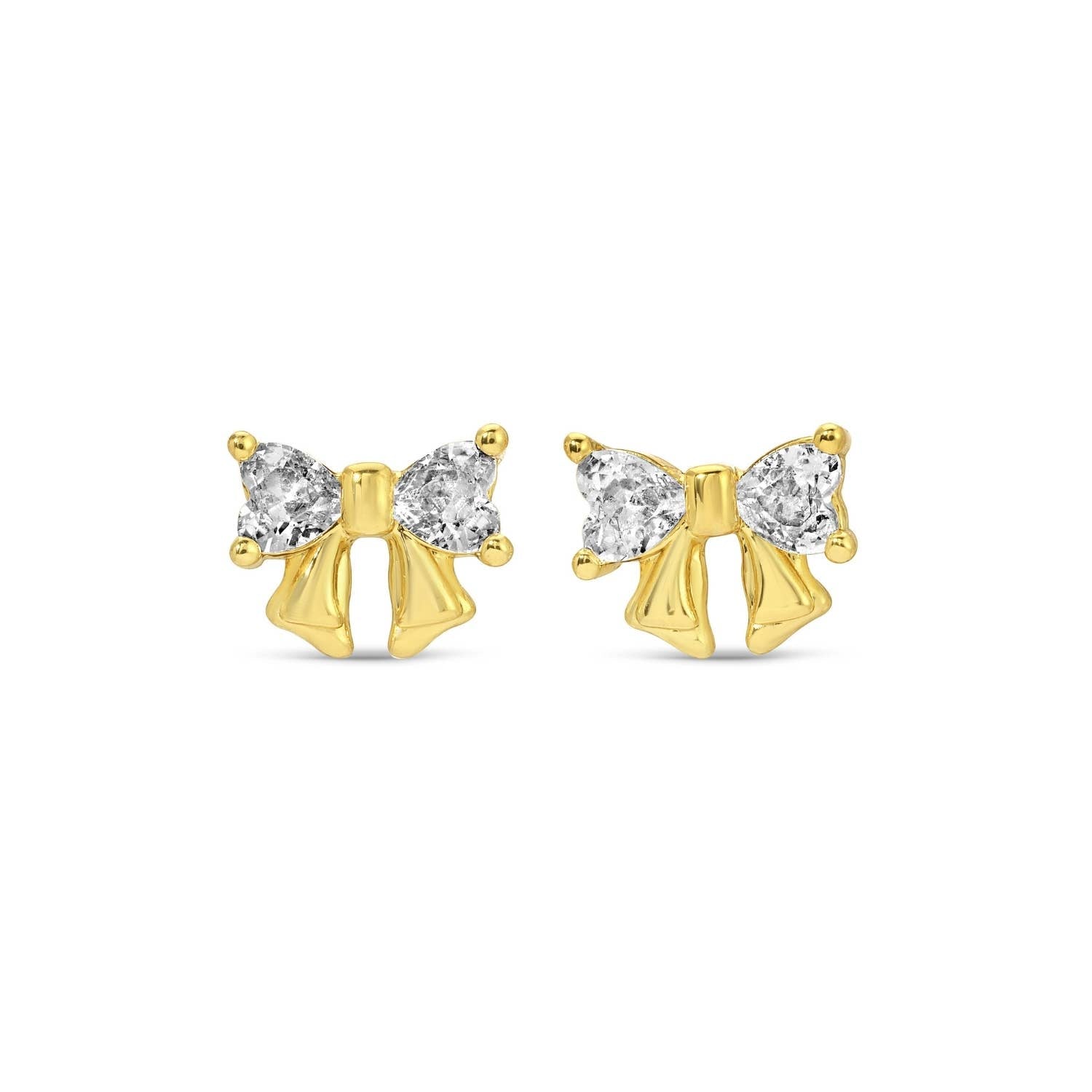 SPLENDID IRIS - Cz Bow Studs On Velvet Gift Tag - 926 West