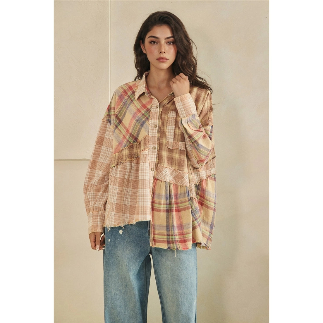 Oli & Hail Patchwork Flannel Buttondown Shirt