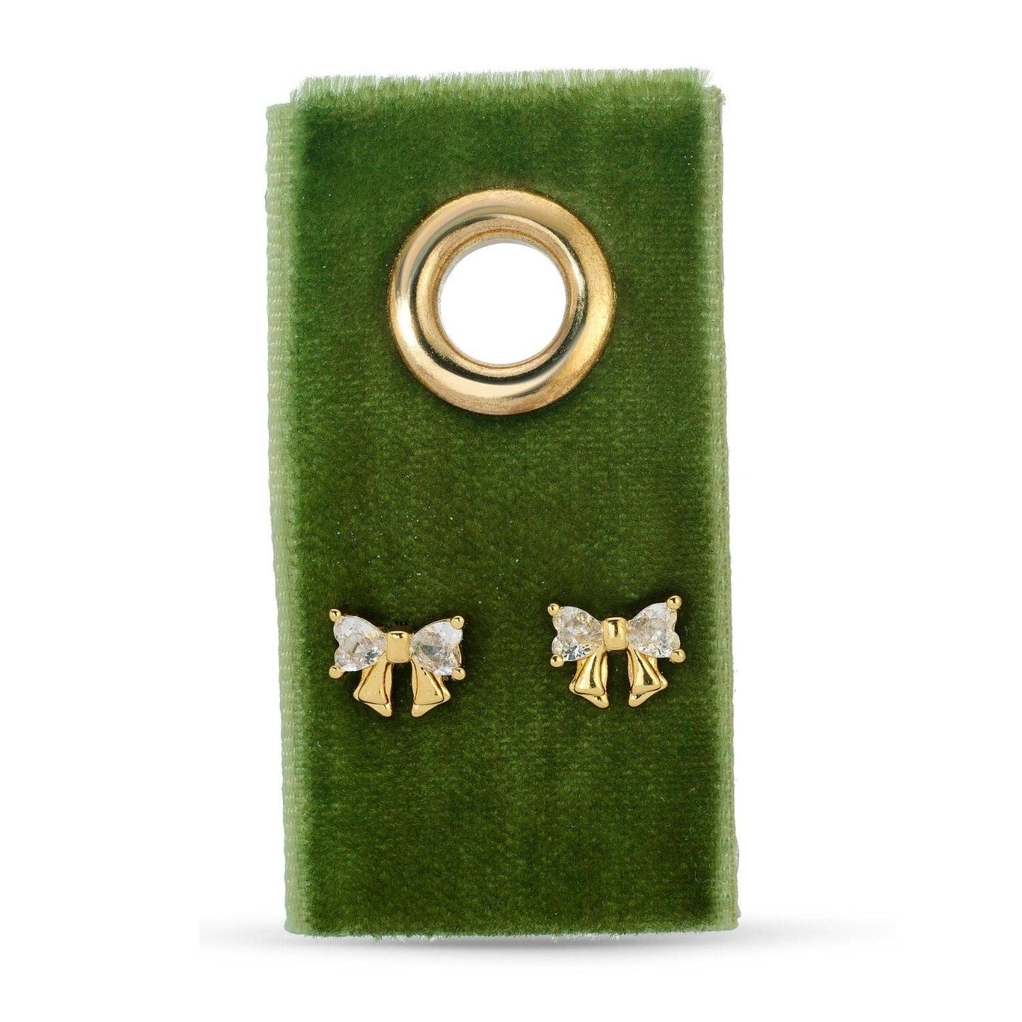 SPLENDID IRIS - Cz Bow Studs On Velvet Gift Tag - 926 West