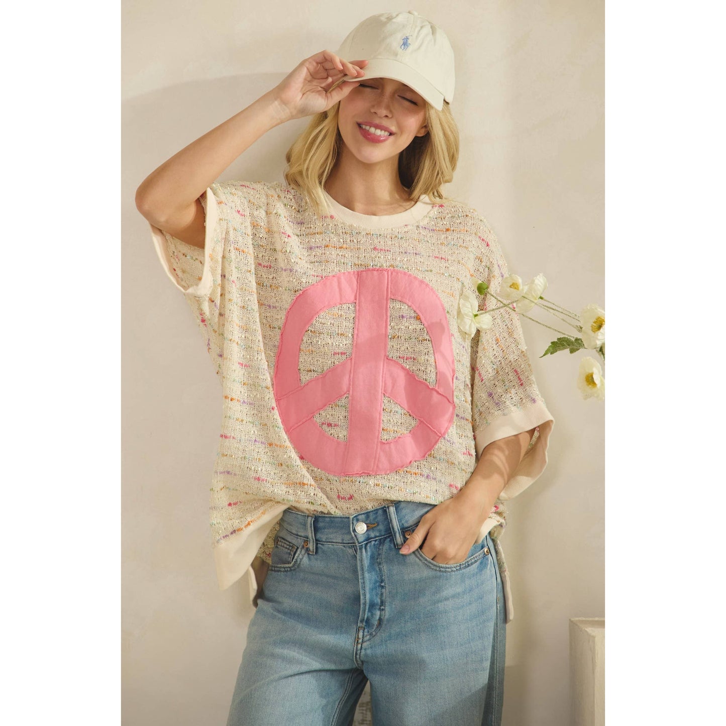 Sage & Fig - CANDY POP PEACE KNIT TOP