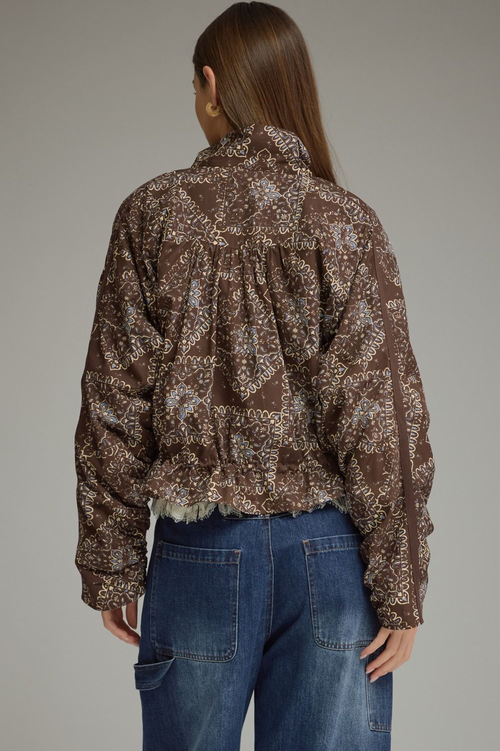Entro Paisley Print Drawstring Waist Jacket