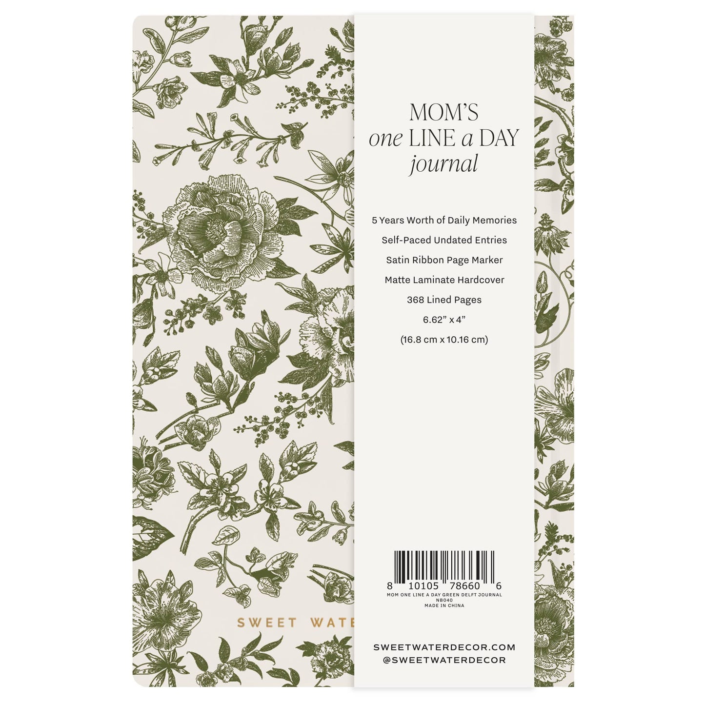 Mom's One Line A Day Journal - Mother's Day Gifts Sweet Water Decor