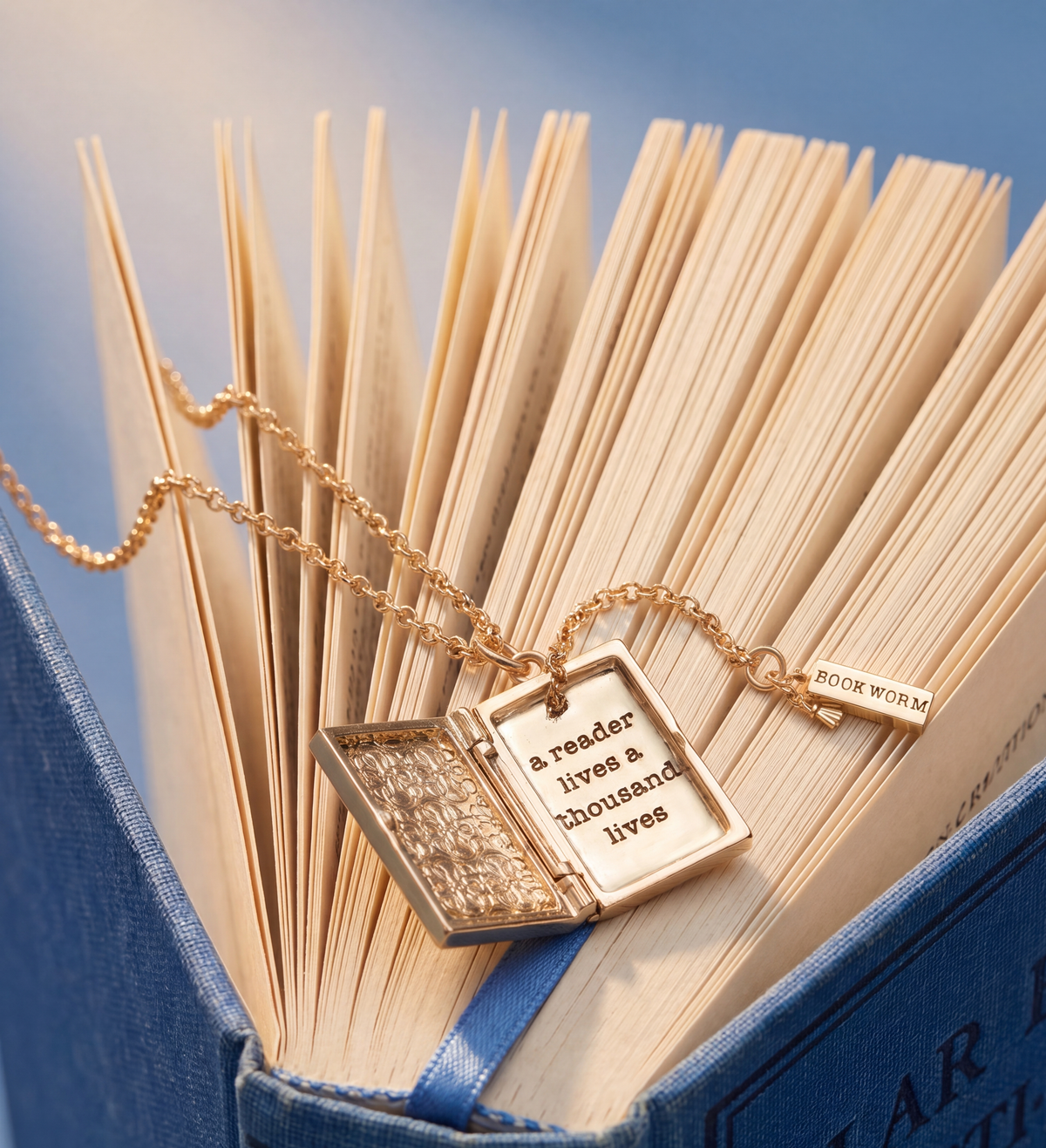 Alex & Ani 'A Reader Lives A Thousand Lives' Book Club Locket Pendant