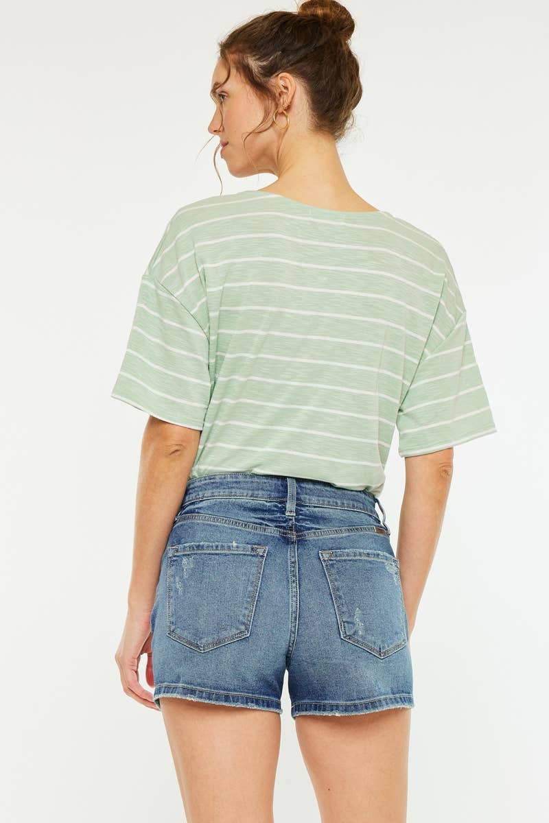 Ballota - HIGH RISE MOM SHORT MEDIUM WASH COMFORT STRETCH 926 WEST