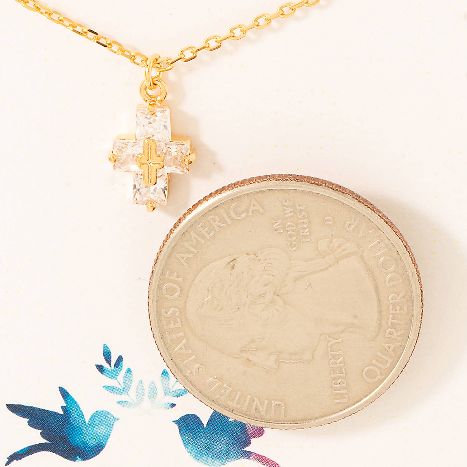 Gold Dipped Cz Cross Pendant Necklace Fame Accessories