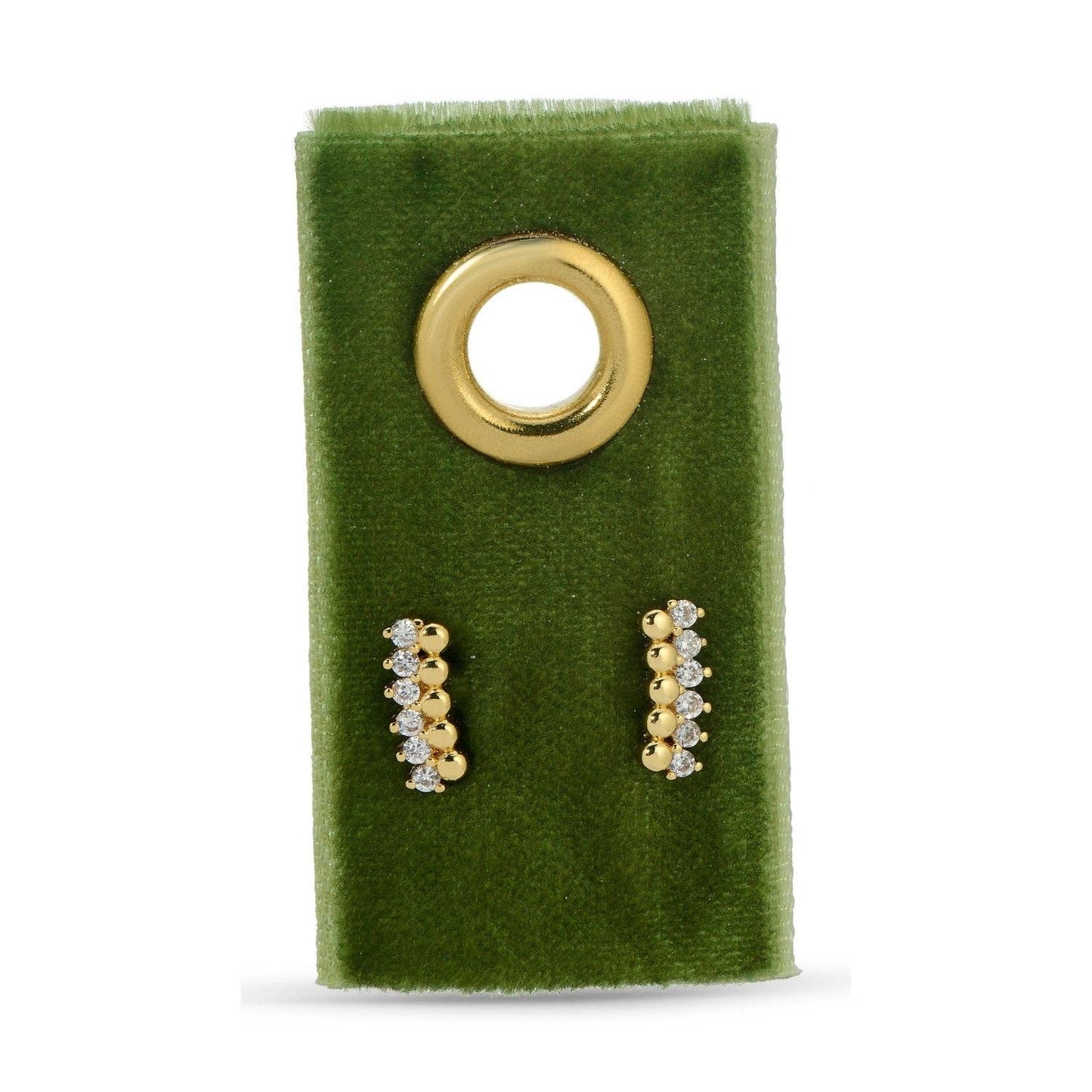 SPLENDID IRIS - Delicate Dots & Cz Studs On Velvet Gift Tag E7899 - 926 West