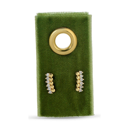 SPLENDID IRIS - Delicate Dots & Cz Studs On Velvet Gift Tag E7899 - 926 West