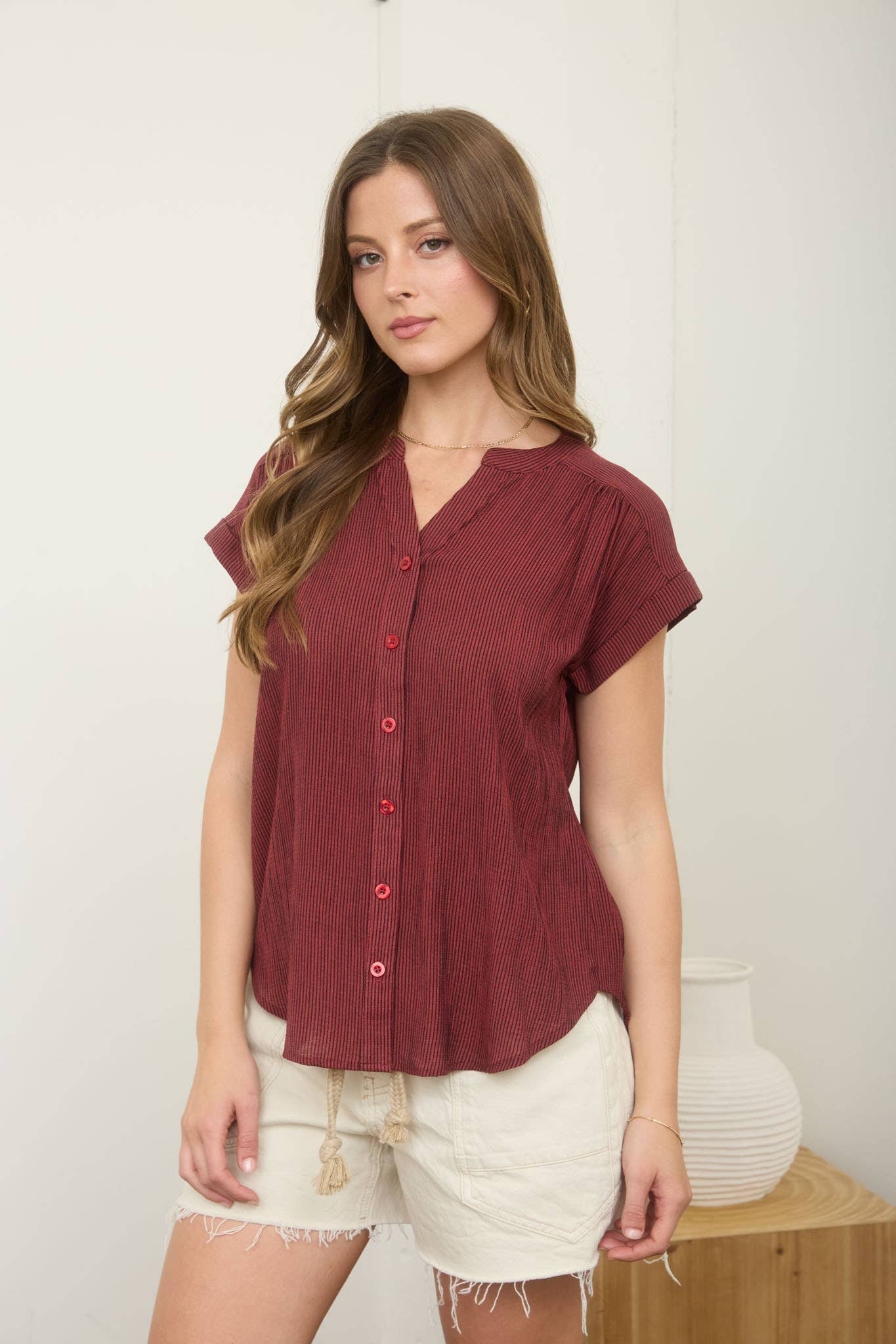 BLU PEPPER - INSTRIPE SHORT CUFF SLEEVE BUTTON DOWN SHIRT - 926 West