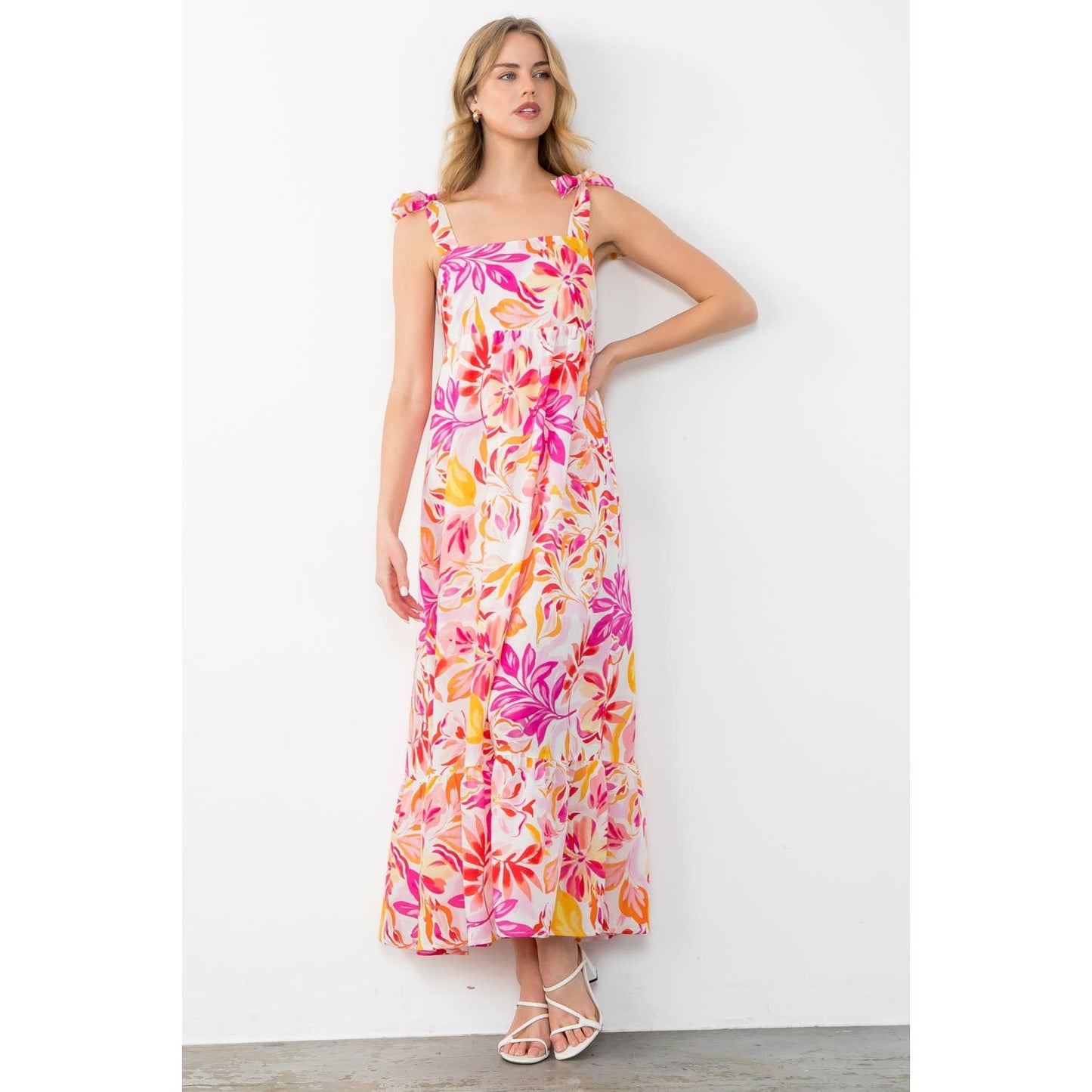 Tie Strap Floral Print Dress 926 WEST