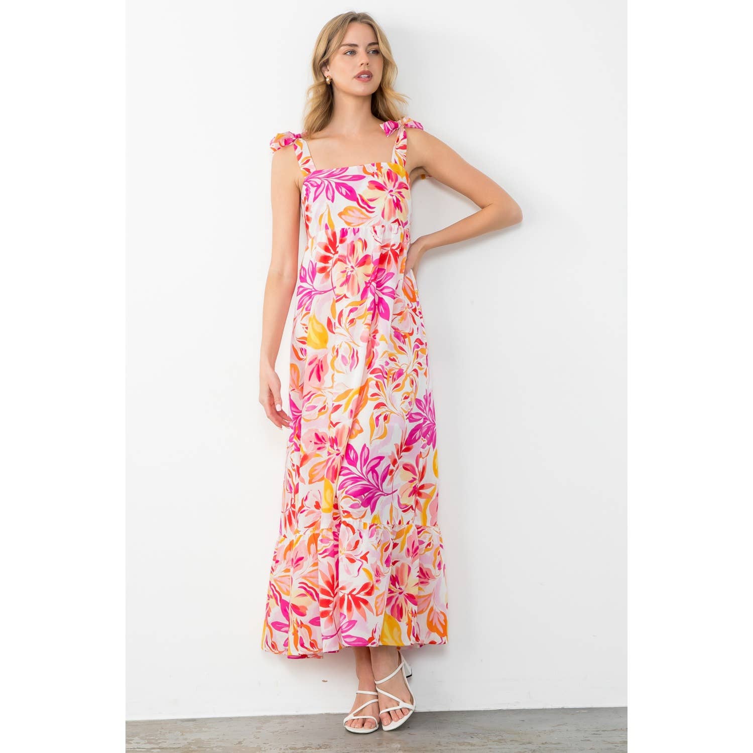 Tie Strap Floral Print Dress 926 WEST