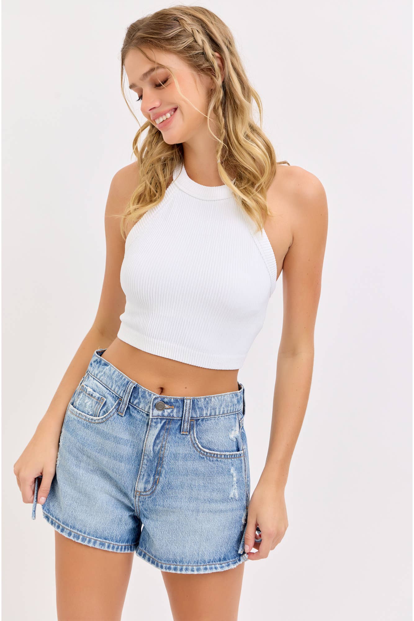 Cello -High Rise Shorts with Side Self Tie