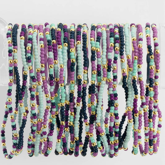 SPLENDID IRIS- Assorted 2mm Stretch Seed Bead Bracelets - 926 West