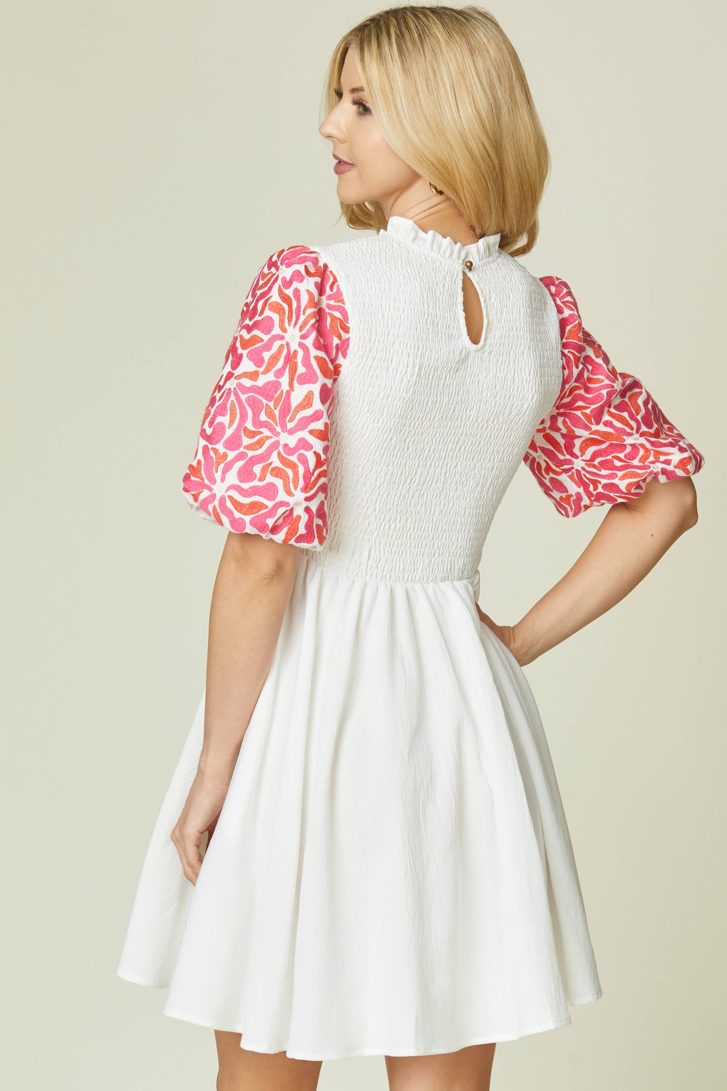 Besson River - Floral Embroidery Dress