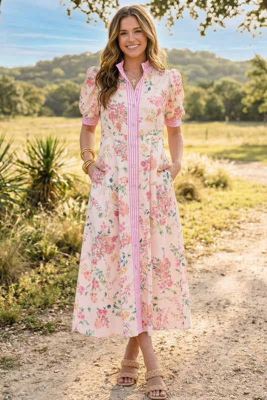 Beeson River Floral Shirt Midi Dress