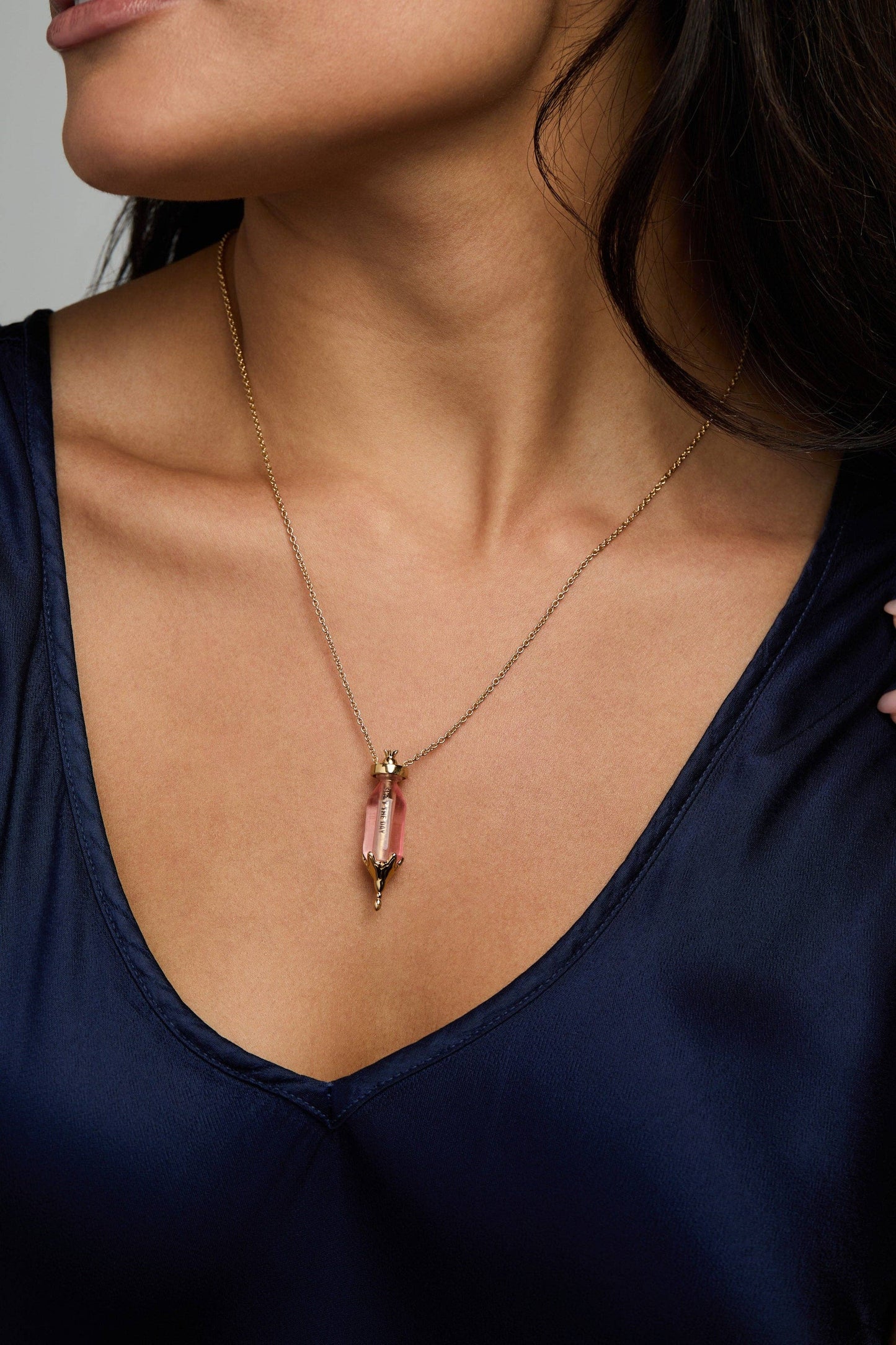 ALEX + ANI - 'You Are Loved' Potion Bottle Slider Necklace