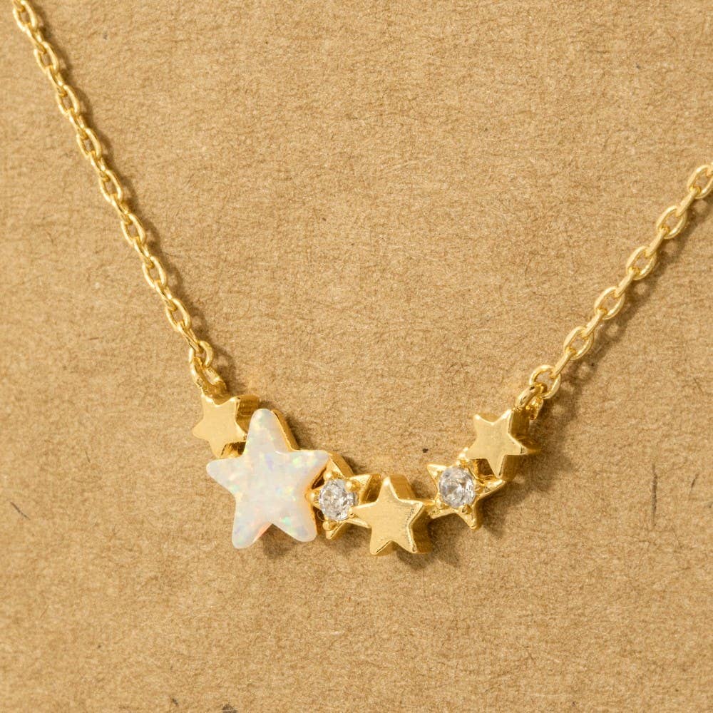 Dainty Multi Star Charm Necklace Fame Accessories