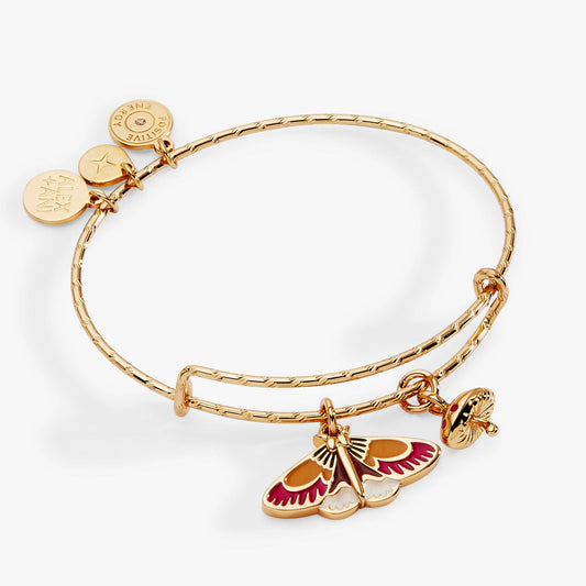 ALEX & ANI - Woodland Moth & Mushroom Duo Charm Bangle