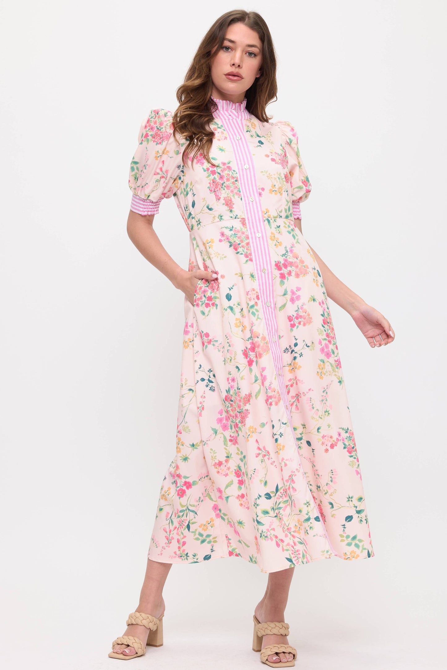 Beeson River Floral Shirt Midi Dress