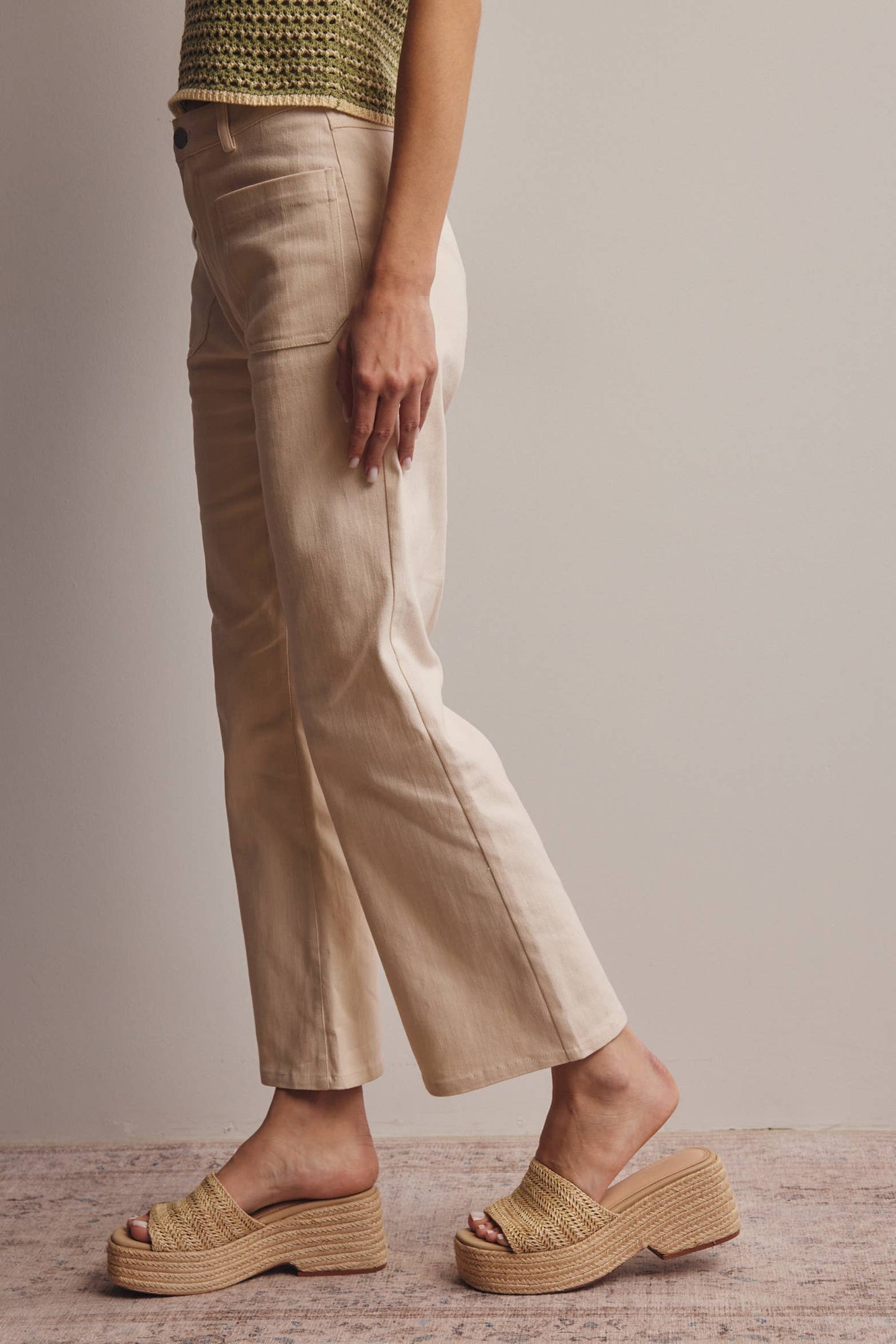 Stretch Cotton Twill Straight-Leg Pants - 926 West