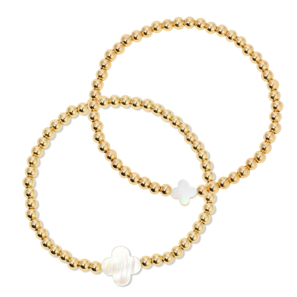 Splendid Iris 4mm Bracelet With Shell Quatrefoil Accents B3381