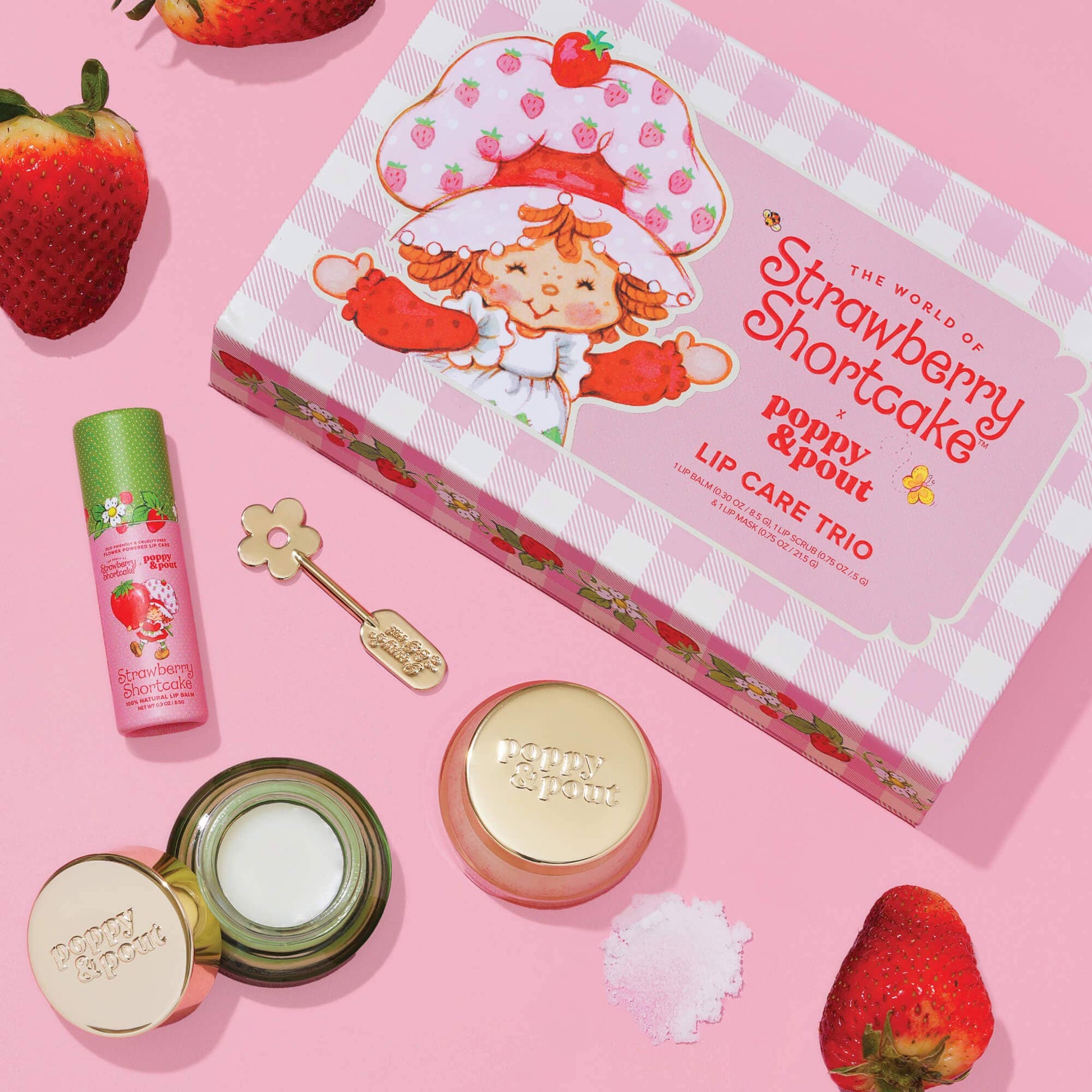 Limited Edition, Lip Care Trio, Strawberry Shortcake Poppy & Pout