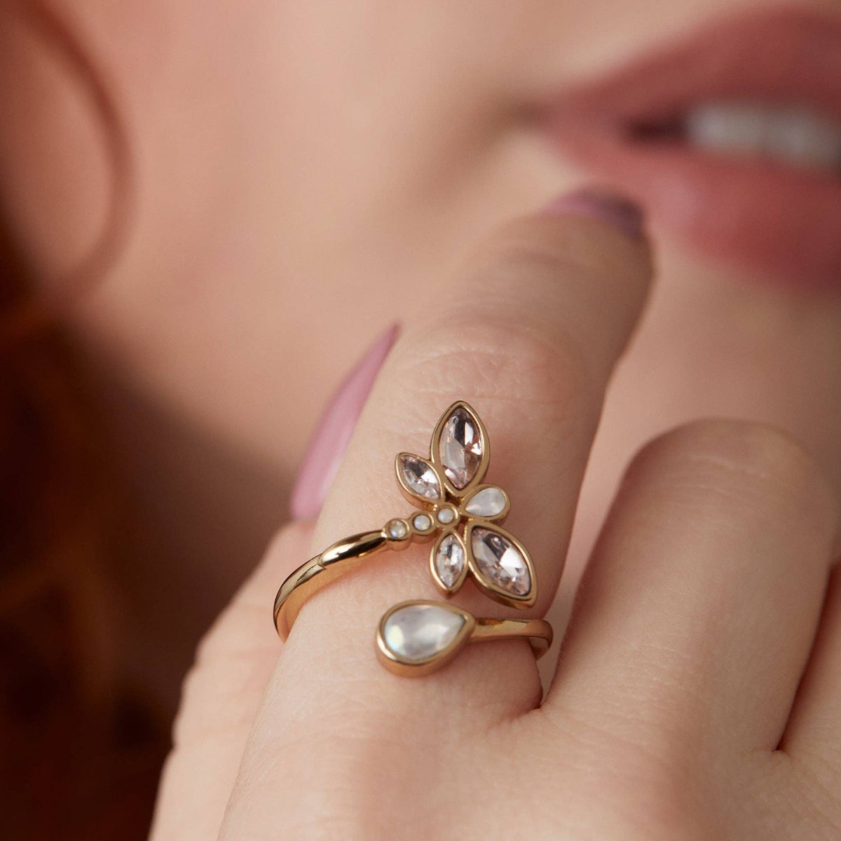Alex & Ani Crystal Dragonfly Ring