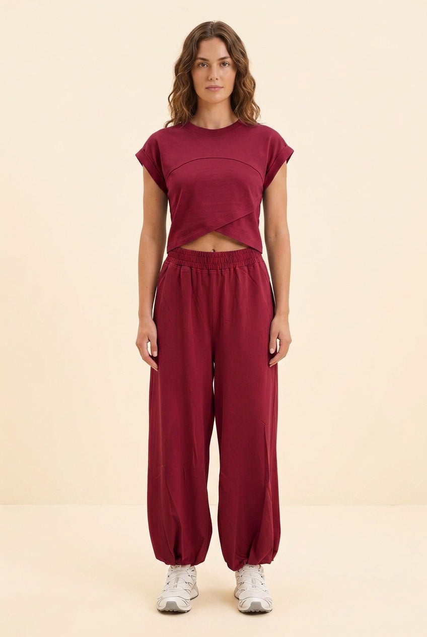 HEIMISH Burgundy Jogger Set