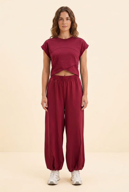 HEIMISH Burgundy Jogger Set