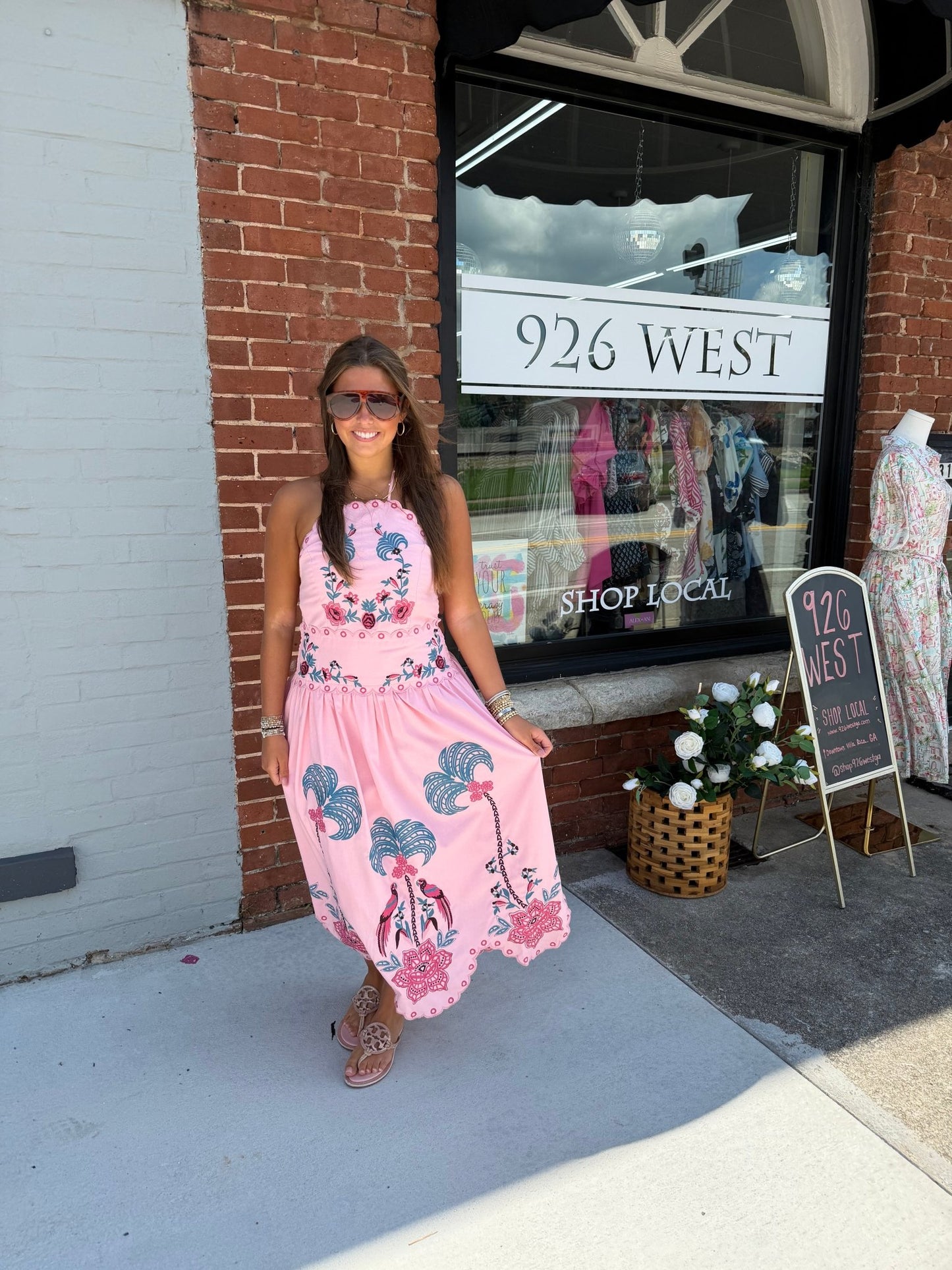 Fate Scalloped Edge Embroidered Halter Dress - 926 West
