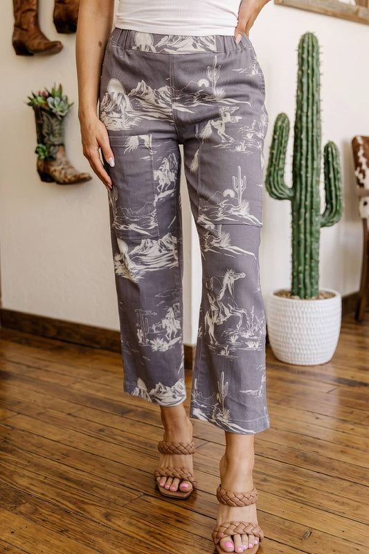 Wild West Riding Vintage Printed Shift Jeans